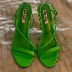 Green neon heels